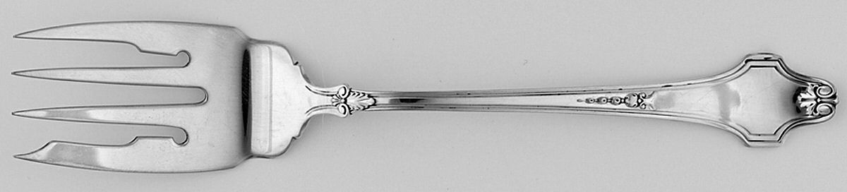 Burlington (Sterling, 1914) Small Solid Cold Meat Serving Fork by Whiting Manf Co-1