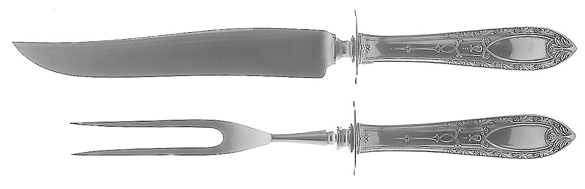 Chateau (Sterling, 1923) Small Stainless Blade 2-Piece Steak Carving Set by Whiting Manf Co-1