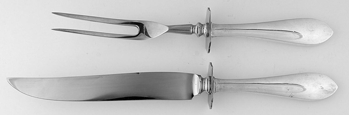 Colonial (Sterling, 1907) Small Stainless Blade 2-Piece Steak Carving Set by Whiting Manf Co-1