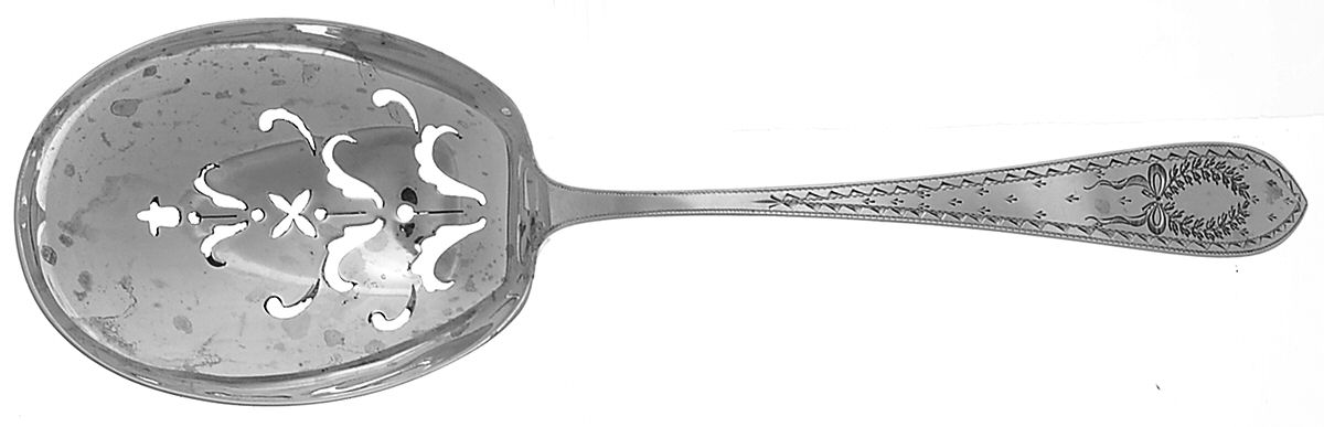 Colonial A-Engraved (Sterling, 1907) Ice Serving Spoon Large by Whiting Manf Co-1