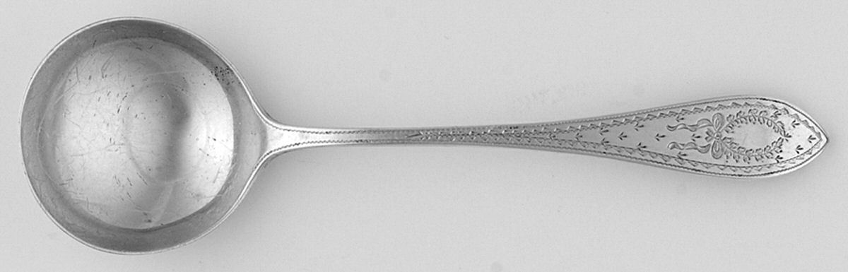 Colonial A-Engraved (Sterling, 1907) Round Bowl Soup Spoon (Bouillon) by Whiting Manf Co-1