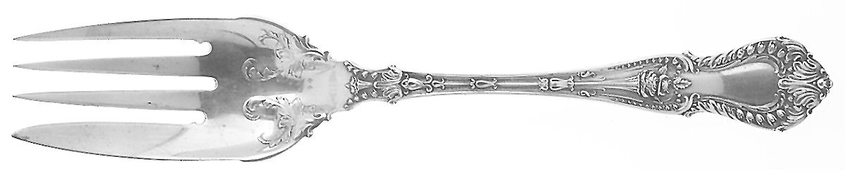 Dorothy Vernon (Sterling, 1909) Medium Solid Cold Meat Serving Fork by Whiting Manf Co-1