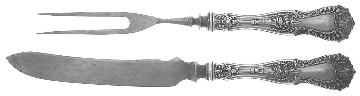 Dorothy Vernon (Sterling, 1909) Small Stainless Blade 2-Piece Steak Carving Set by Whiting Manf Co-1