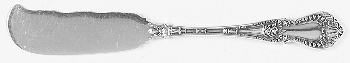Dorothy Vernon (Sterling, 1909) Large Flat Handle Butter Spreader by Whiting Manf Co-1