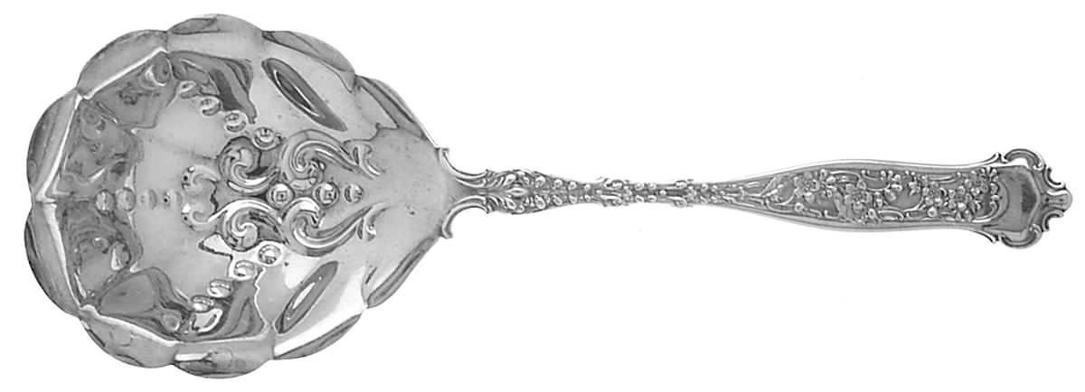 Dresden (Sterling, 1896) Preserve Spoon by Whiting Manf Co-1