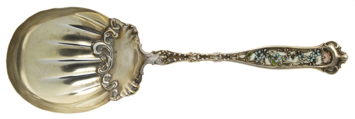 Dresden (Sterling, 1896) Solid Berry/Casserole Spoon (Enamel) by Whiting Manf Co-1