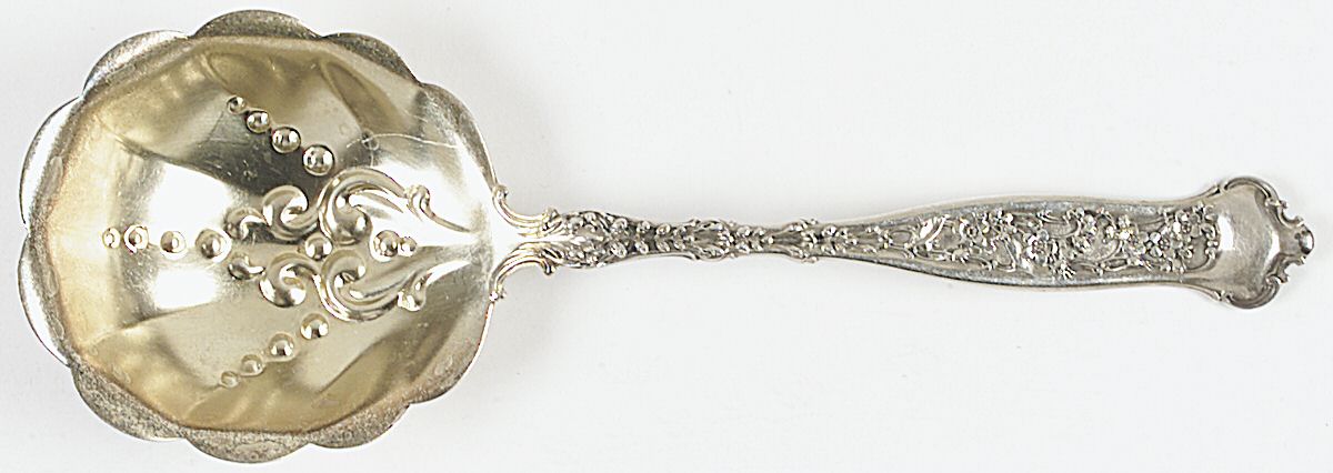 Dresden (Sterling, 1896) Large Solid Shell Berry/Casserole Spoon by Whiting Manf Co-1