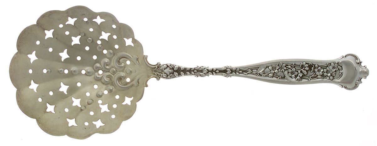 Dresden (Sterling, 1896) Large Pierced Pea Serving Spoon by Whiting Manf Co-1