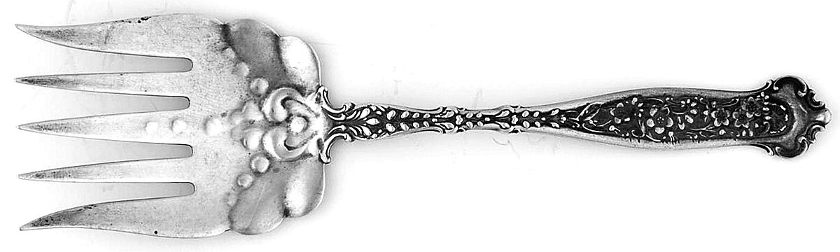 Dresden (Sterling, 1896) Small Solid Tined Sardine Serving Fork by Whiting Manf Co-1