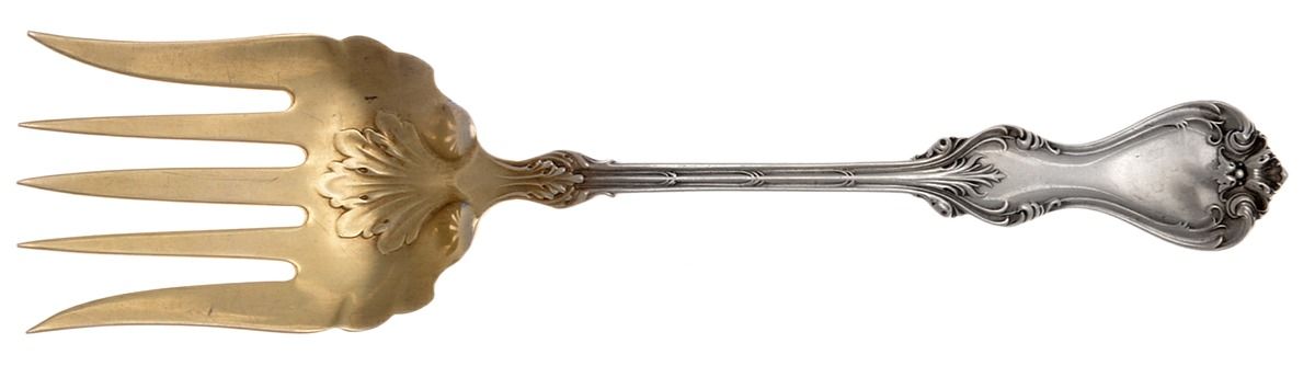 Duke of York (Sterling, 1900) Large Solid Tined Sardine Serving Fork by Whiting Manf Co-1