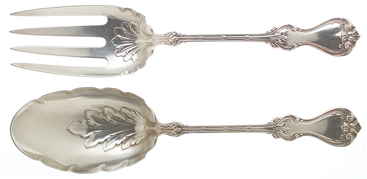 Duke of York (Sterling, 1900) (2 Pc) Solid Salad Set by Whiting Manf Co-1