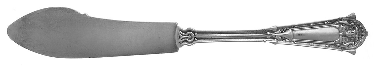 Egyptian (Sterling, 1875) Flat Handle Master Butter Knife by Whiting Manf Co-1
