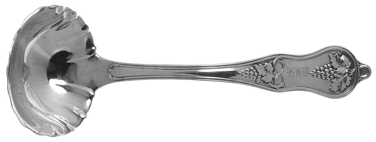 Grape (Sterling, 1855) Solid Gravy Ladle by Whiting Manf Co-1