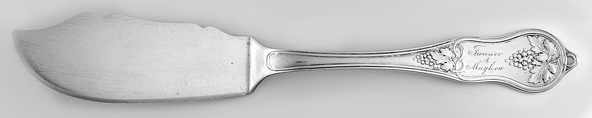 Grape (Sterling, 1855) Flat Handle Master Butter Knife by Whiting Manf Co-1