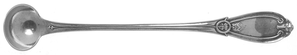 Grecian (Sterling, 1862, No Monograms) Mustard Spoon by Whiting Manf Co-1