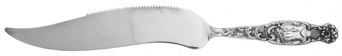 Heraldic (Sterling, 1880) Cake Saw Solid Piece by Whiting Manf Co-1