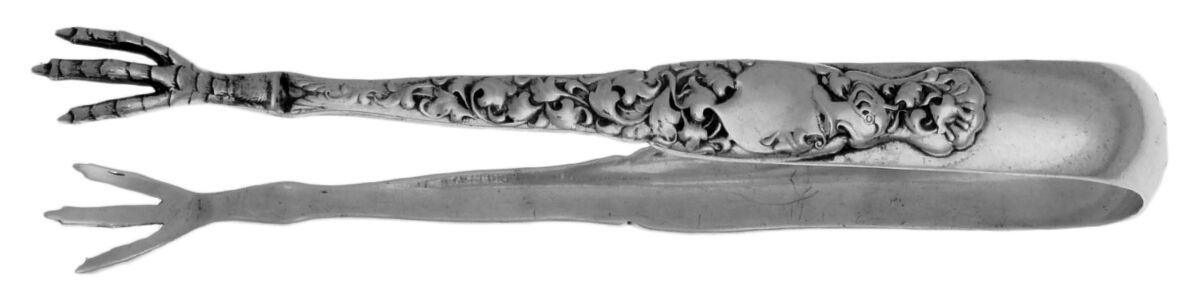 Heraldic (Sterling, 1880) Small Sugar Tongs by Whiting Manf Co-1