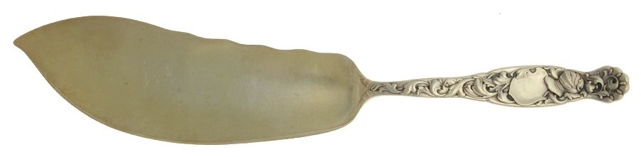 Heraldic (Sterling, 1880) Large Solid Fish Serving Knife by Whiting Manf Co-1