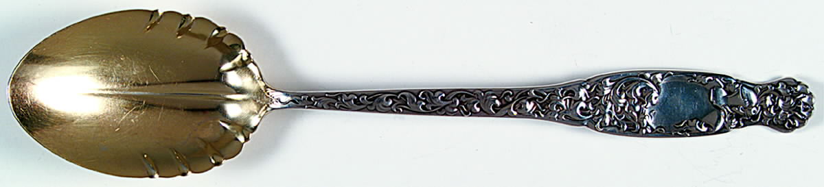 Heraldic (Sterling, 1880) Oversize Solid Salad Serving Spoon by Whiting Manf Co-1
