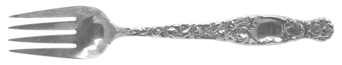 Heraldic (Sterling, 1880) Pastry Fork by Whiting Manf Co-1