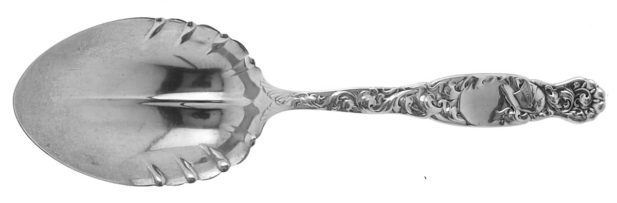 Heraldic (Sterling, 1880) Vegetable Serving Spoon (Solid) by Whiting Manf Co-1