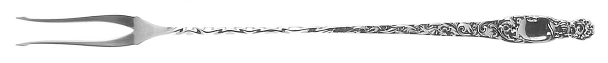 Heraldic (Sterling, 1880) Long Handle Olive Fork by Whiting Manf Co-1