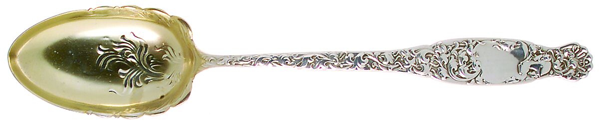 Heraldic (Sterling, 1880) Oversize Solid Salad Serving Spoon by Whiting Manf Co-1