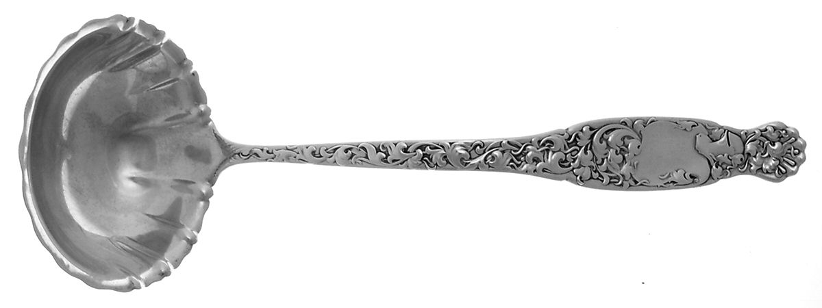 Heraldic (Sterling, 1880) Oyster Ladle Solid Piece by Whiting Manf Co-1