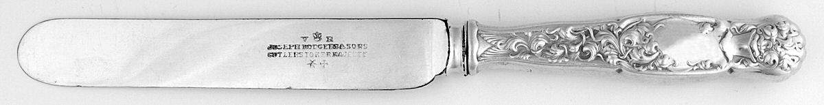 Heraldic (Sterling, 1880) Blunt Hollow Knife with Bolster by Whiting Manf Co-1