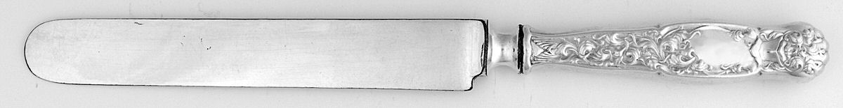 Heraldic (Sterling, 1880) Blunt Hollow Knife with Bolster by Whiting Manf Co-1