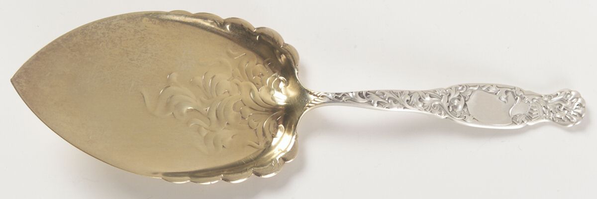 Heraldic (Sterling, 1880) Large Solid Pie Knife by Whiting Manf Co-1