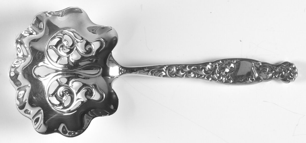 Heraldic (Sterling, 1880) Solid Bon Bon Spoon by Whiting Manf Co-1