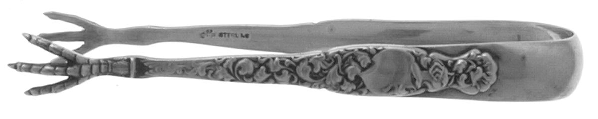 Heraldic (Sterling, 1880) Small Sugar Tongs by Whiting Manf Co-1