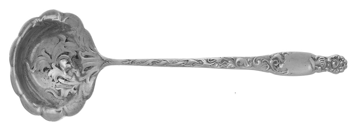 Heraldic (Sterling, 1880) Solid Piece Cream Ladle by Whiting Manf Co-1