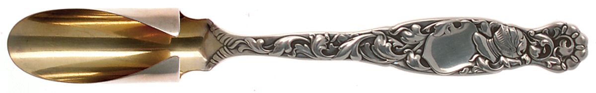 Heraldic (Sterling, 1880) Solid Large Cheese Scoop by Whiting Manf Co-1