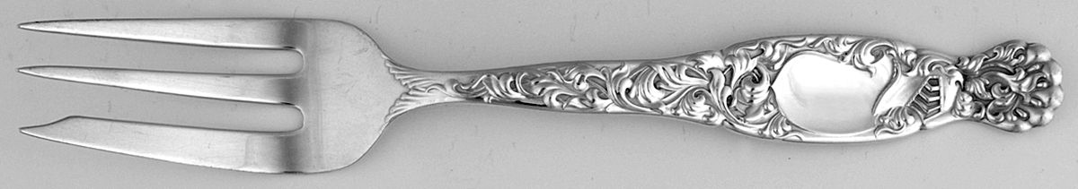 Heraldic (Sterling, 1880) Large Individual Pie Fork by Whiting Manf Co-1