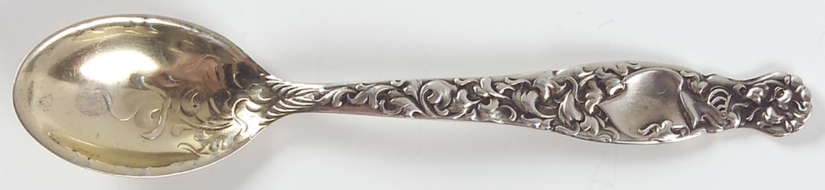 Heraldic (Sterling, 1880) Demitasse Spoon by Whiting Manf Co-1