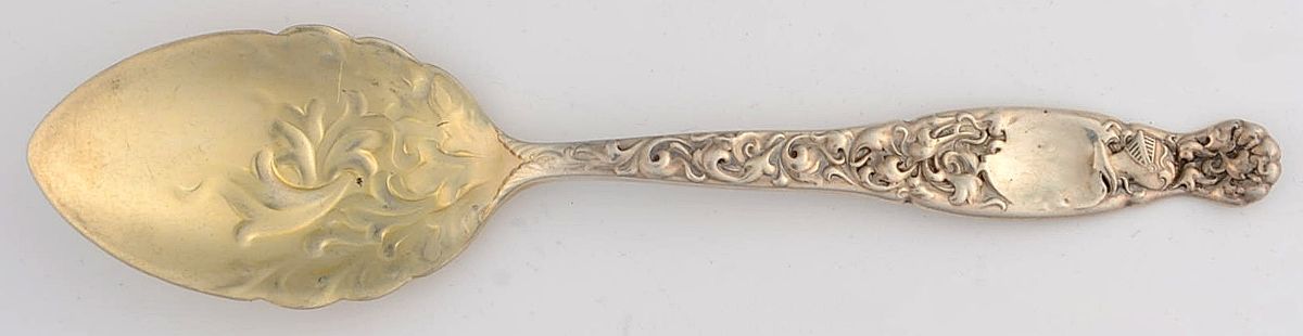 Heraldic (Sterling, 1880) Ice Cream Spoon Individual by Whiting Manf Co-1