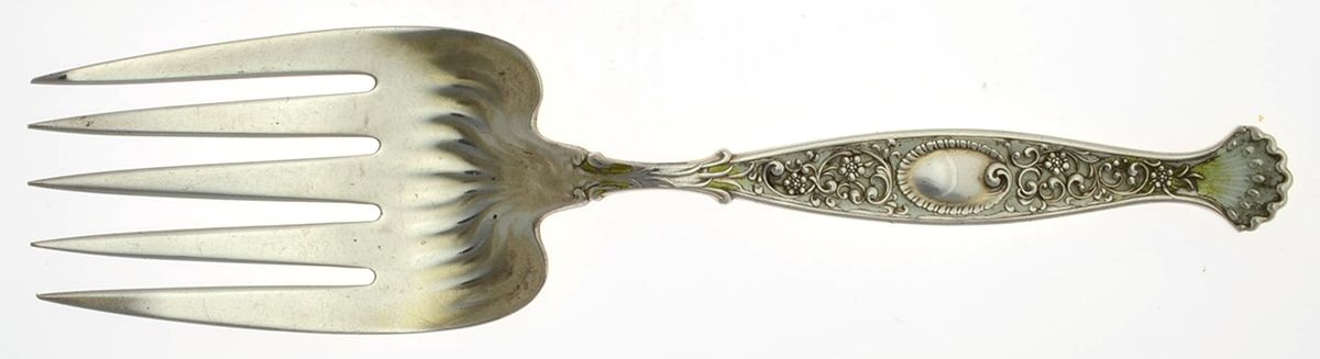 Hyperion (Sterling, 1888) Enameled Small Solid Fish Serving Fork by Whiting Manf Co-1