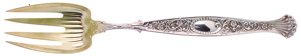 Hyperion (Sterling, 1888) Oversize Solid Salad Servng Fork by Whiting Manf Co-1