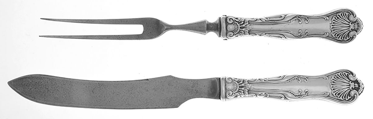 Imperial Queen (Sterling, 1893) Small Stainless Blade 2-Piece Steak Carving Set by Whiting Manf Co-1
