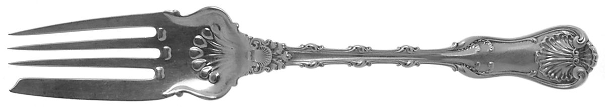 Imperial Queen (Sterling, 1893) Medium Solid Cold Meat Serving Fork by Whiting Manf Co-1