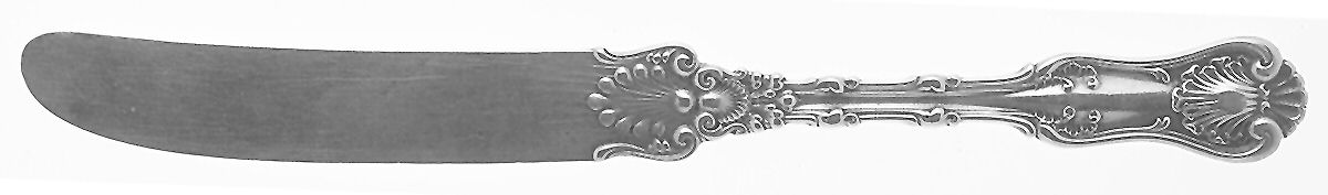 Imperial Queen (Sterling, 1893, Monograms) Solid Dessert/Tea Knife by Whiting Manf Co-1