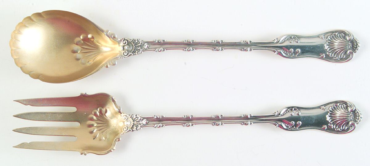 Imperial Queen (Sterling, 1893) Solid Oversized Serving Salad Set by Whiting Manf Co-1