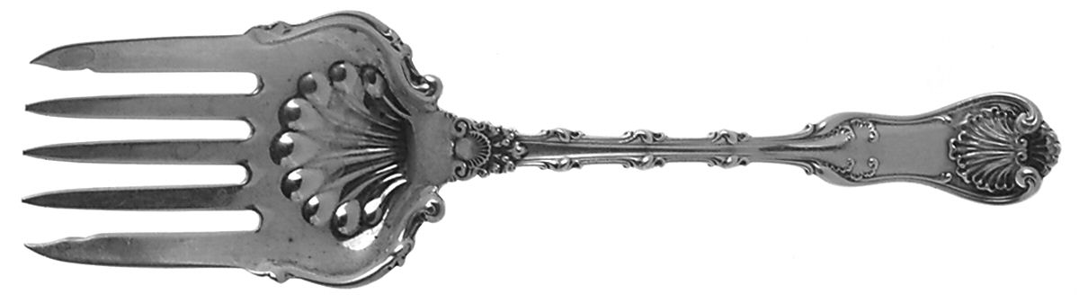 Imperial Queen (Sterling, 1893) Small Solid Fish Serving Fork by Whiting Manf Co-1