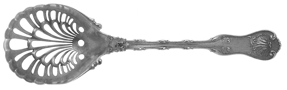 Imperial Queen (Sterling, 1893) Pierced Nut Serving Spoon by Whiting Manf Co-1