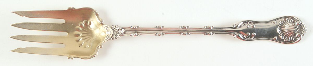 Imperial Queen (Sterling, 1893) Oversize Solid Salad Servng Fork by Whiting Manf Co-1