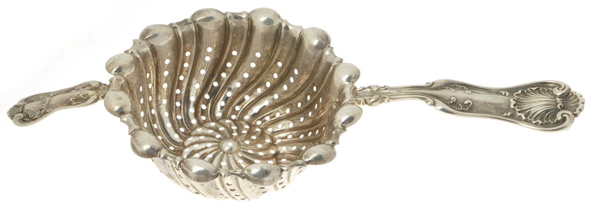 Imperial Queen (Sterling, 1893) Solid Individual Overcup Tea Strainer by Whiting Manf Co-1
