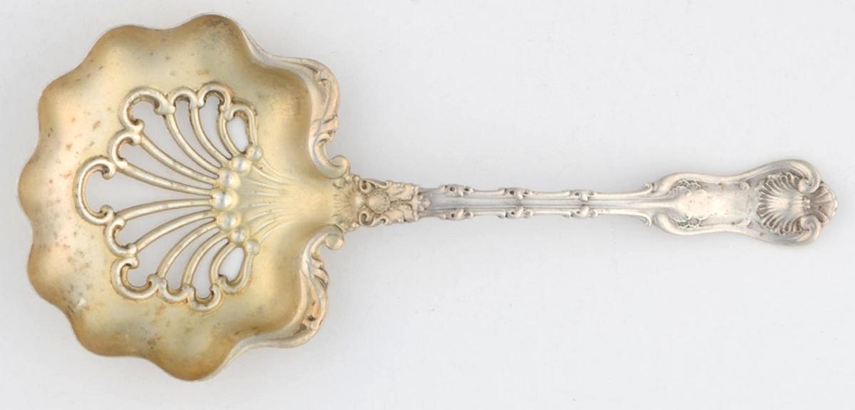 Imperial Queen (Sterling, 1893) Solid Bon Bon Spoon with Pierced Bowl by Whiting Manf Co-1