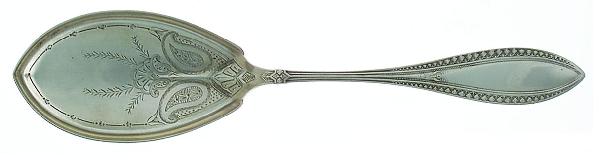Indian (Sterling) Bright Cut Solid Pudding Spoon by Whiting Manf Co-1